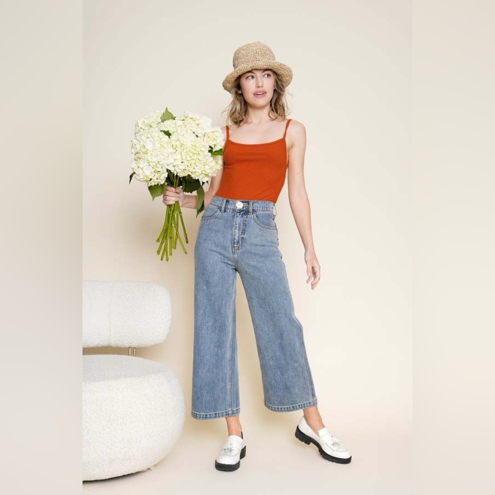 Whimsy & Row Flora Denim Pant 26 - EUC